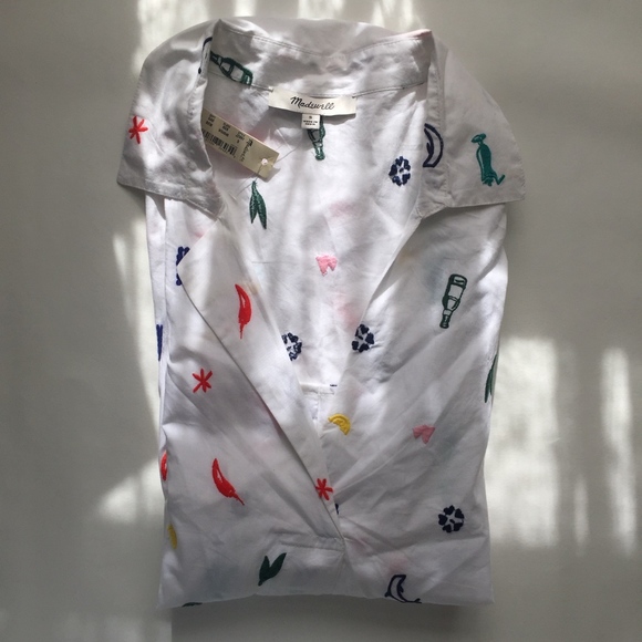 🚫SOLD🚫Madewell Embroidered Courier Button Shirt - Picture 8 of 8